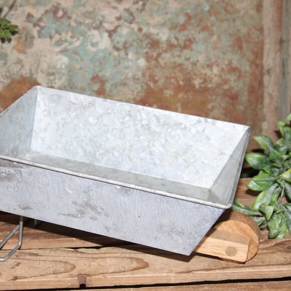 NEW Galvanized Metal & Wood Fall Farmhouse Wheelbarrow Decor Box - Picture 11 of 11